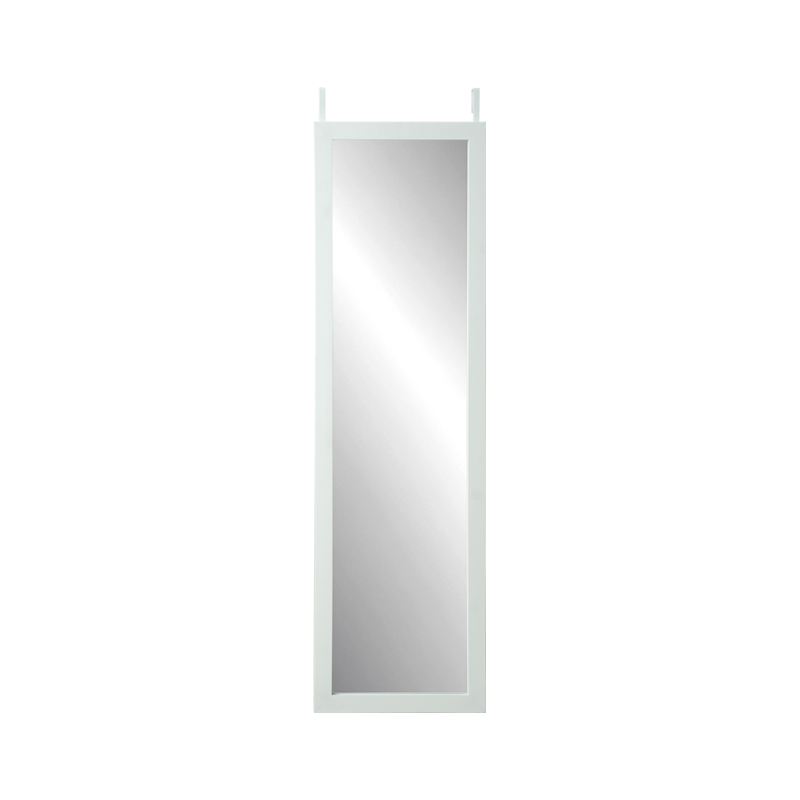 White Border Vertical Mirror With Hook