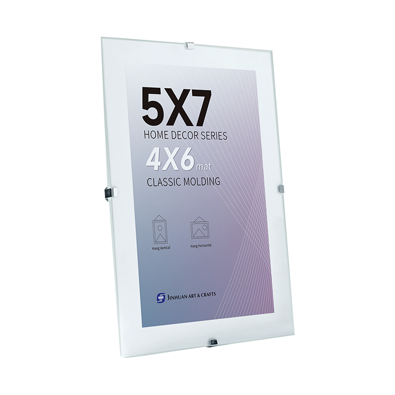 Clear Glass Picture Frame With Metal Fixings